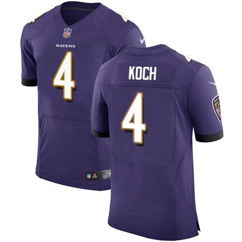 Nike Ravens #4 Sam Koch Purple Team Color Men's Stitched NFL Vapor Untouchable Elite Jersey - Click Image to Close
